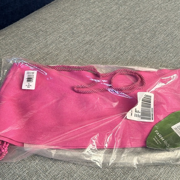 FARM Rio PINK KNIT HALTER CROP TOP Size XL - Picture 8 of 13